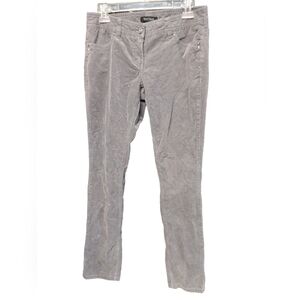 WHBM Grey Corduroy Rhinestone Slim Leg Pants Size 4R